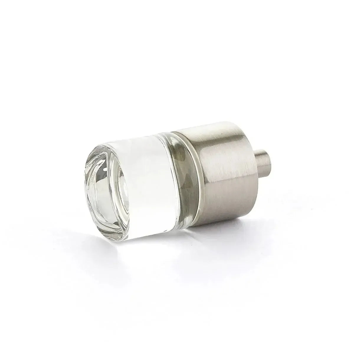 City Lights Cylinder Glass Knob Satin Nickel