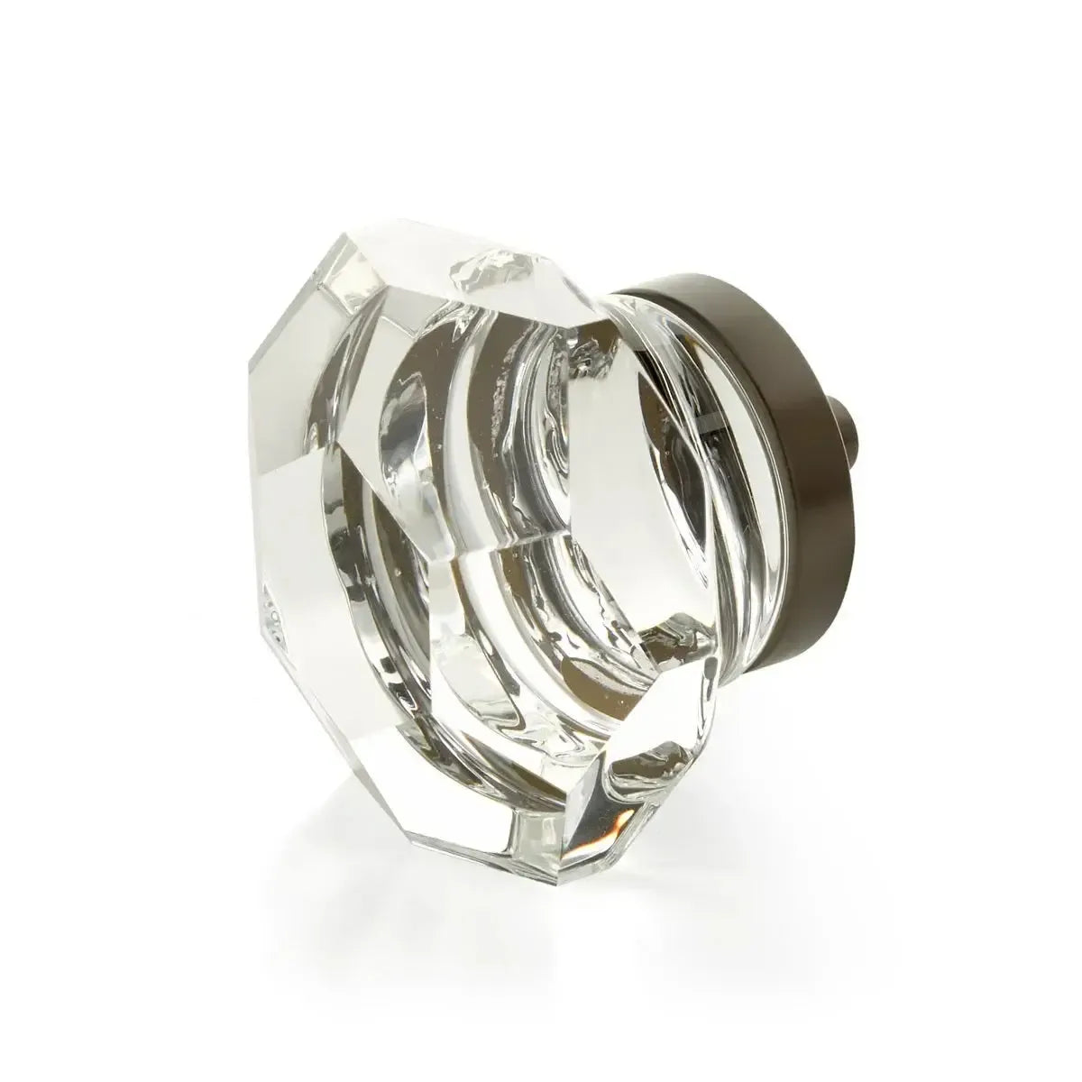 The Schaub City Lights Faceted Dome Glass Knob in Oil Rubbed Bronze finish.