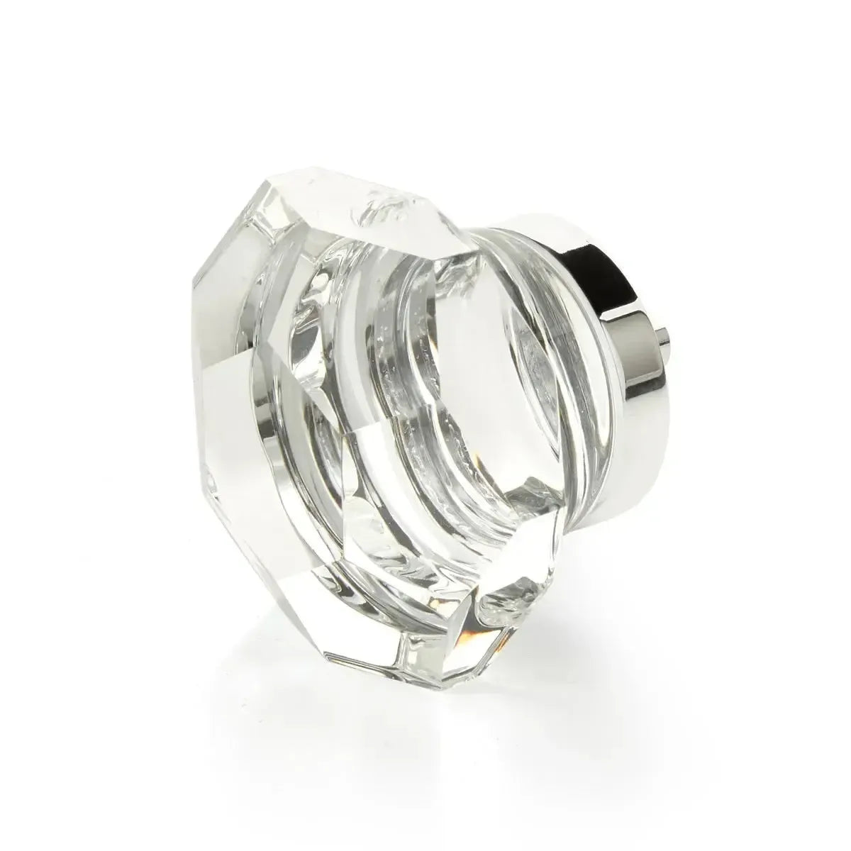 City Lights Faceted Dome Glass Knob Polished Chrome