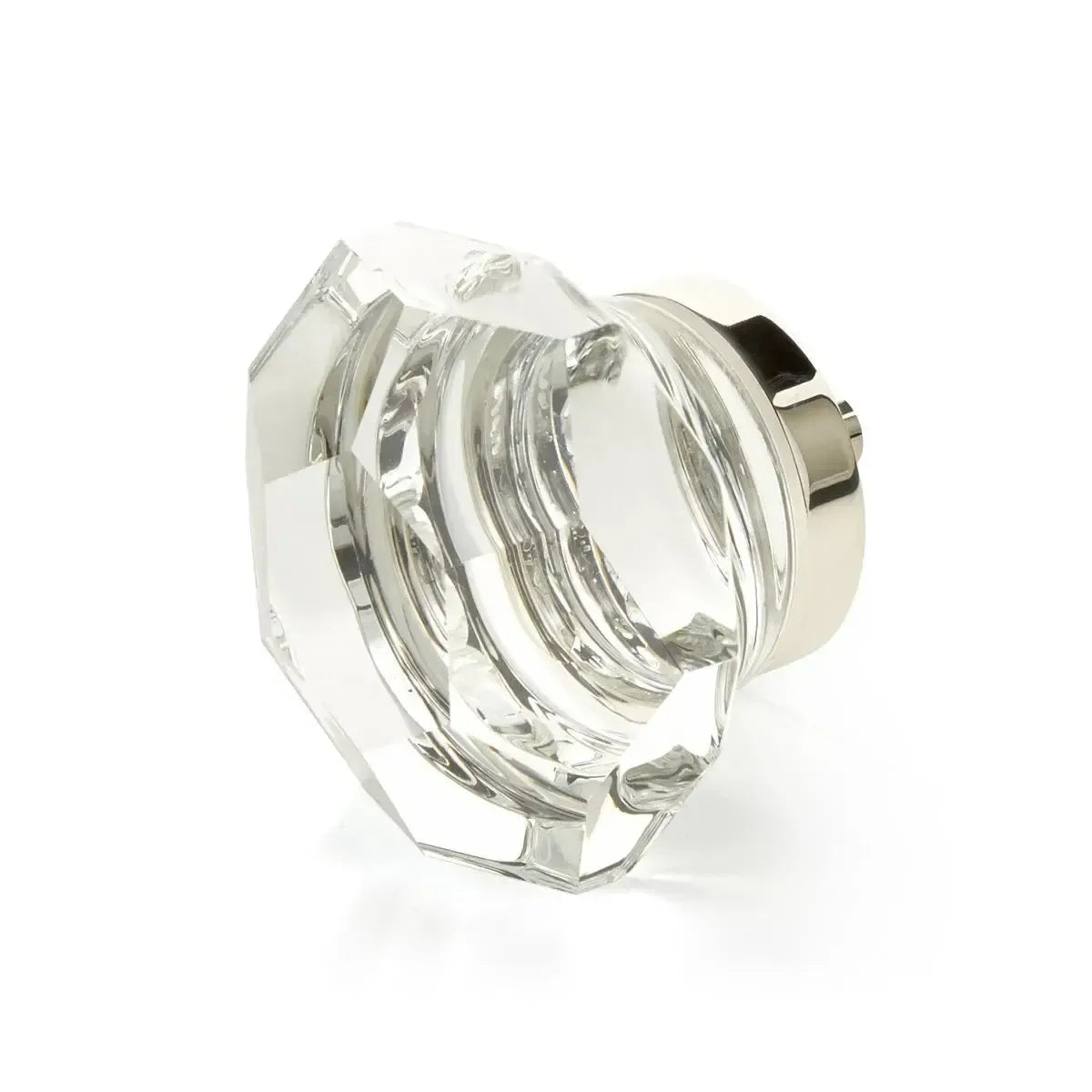 City Lights Faceted Dome Glass Knob Polished Nickel