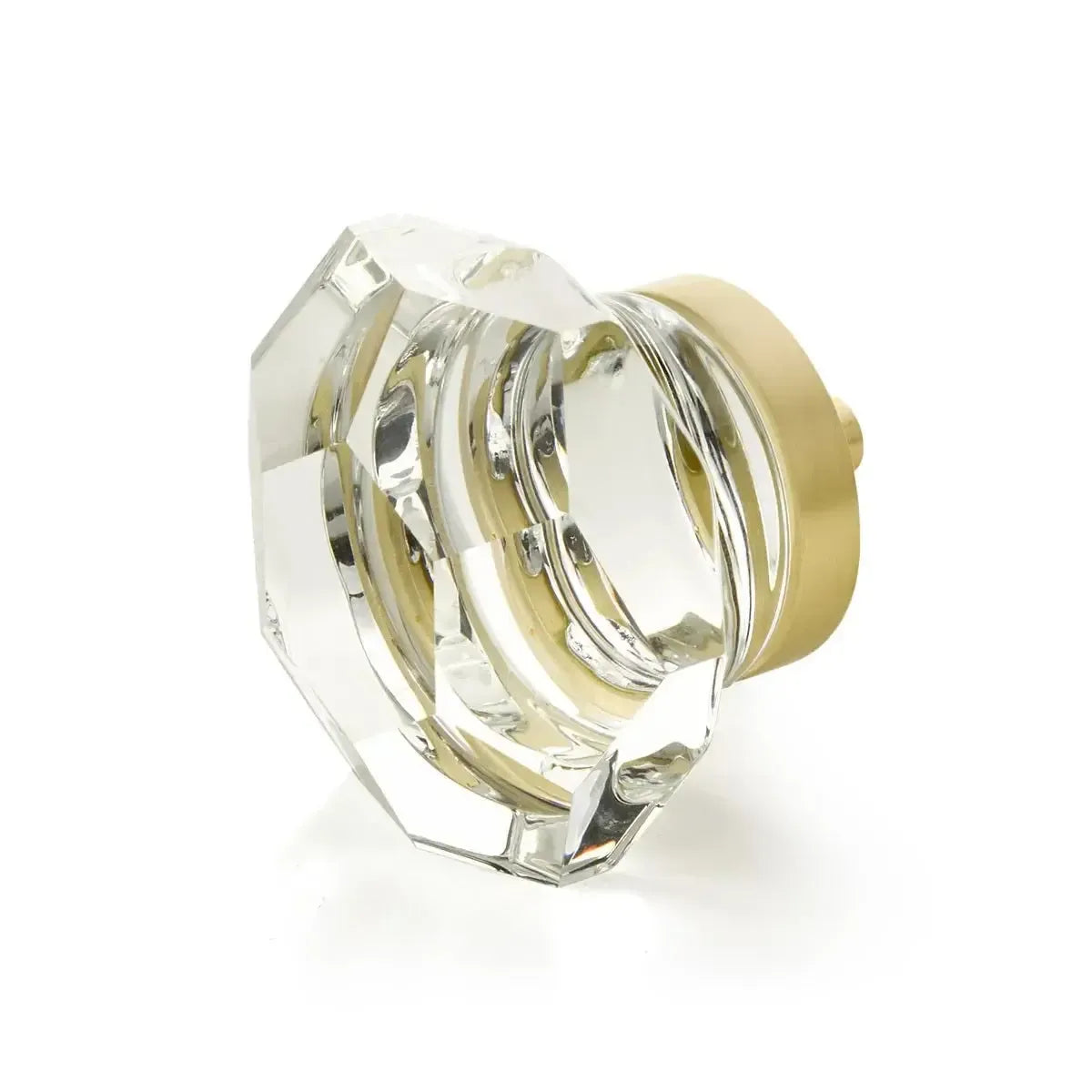 City Lights Faceted Dome Glass Knob Satin Brass