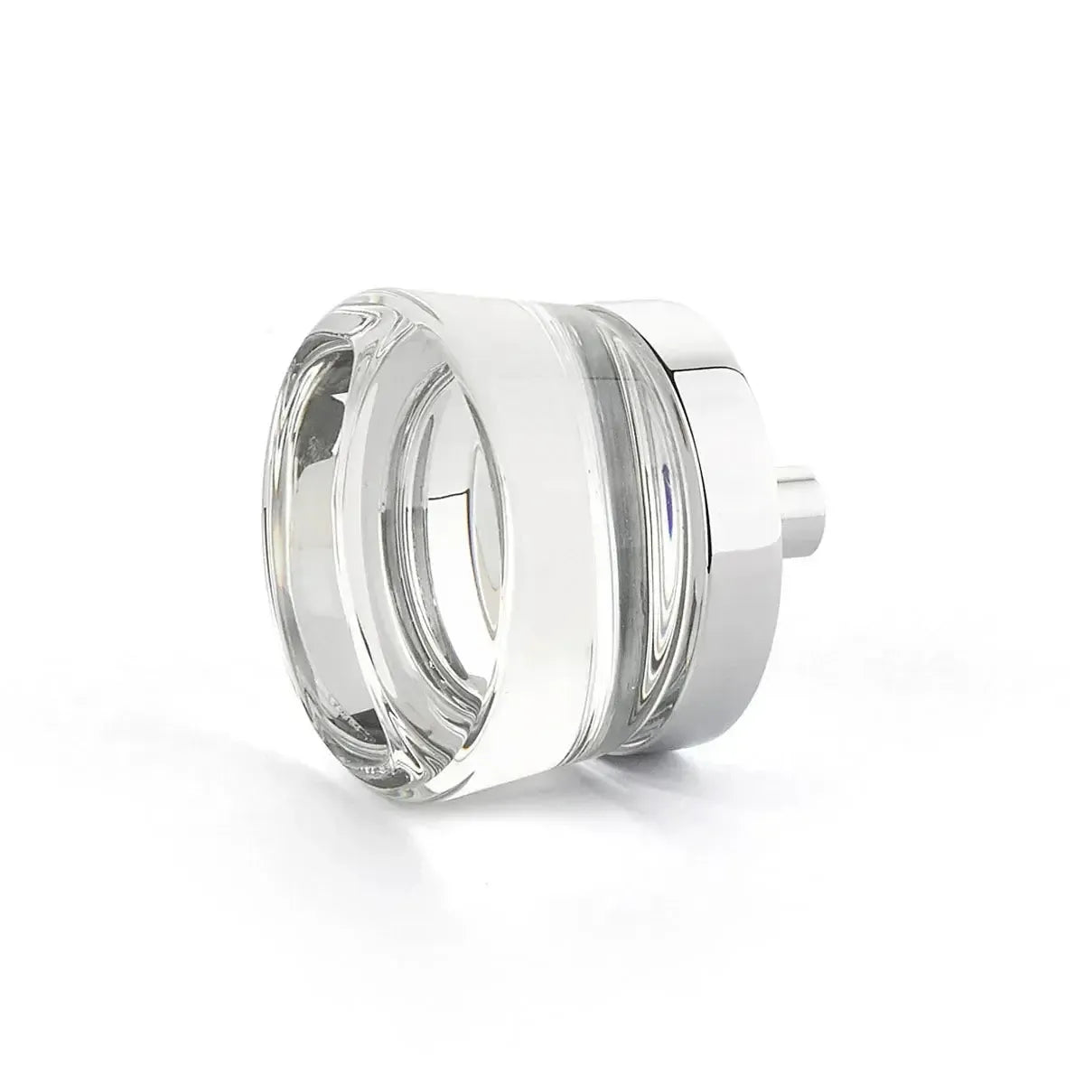 City Lights Flat Disc Glass Knob Polished Chrome