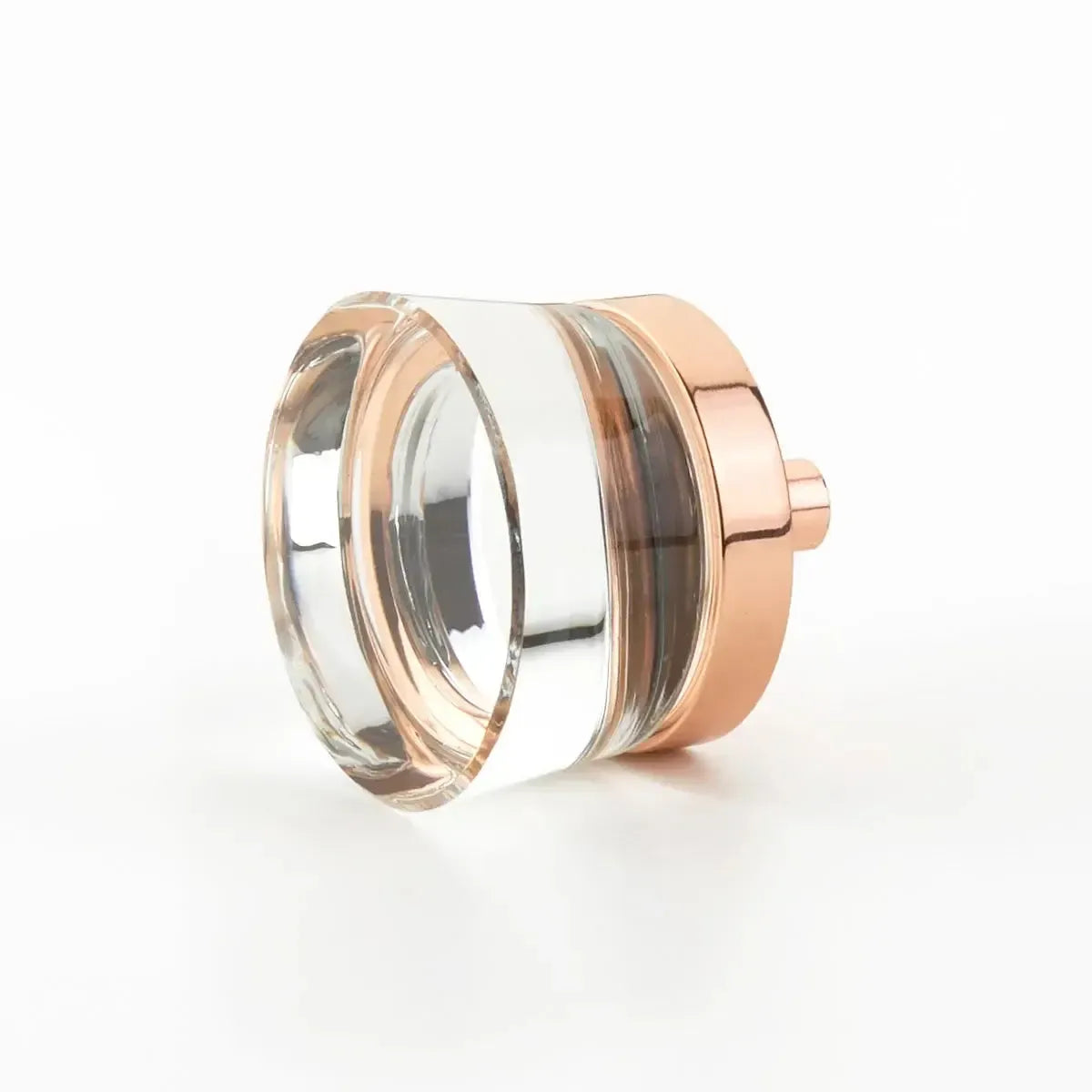City Lights Flat Disc Glass Knob Polished Rose Gold