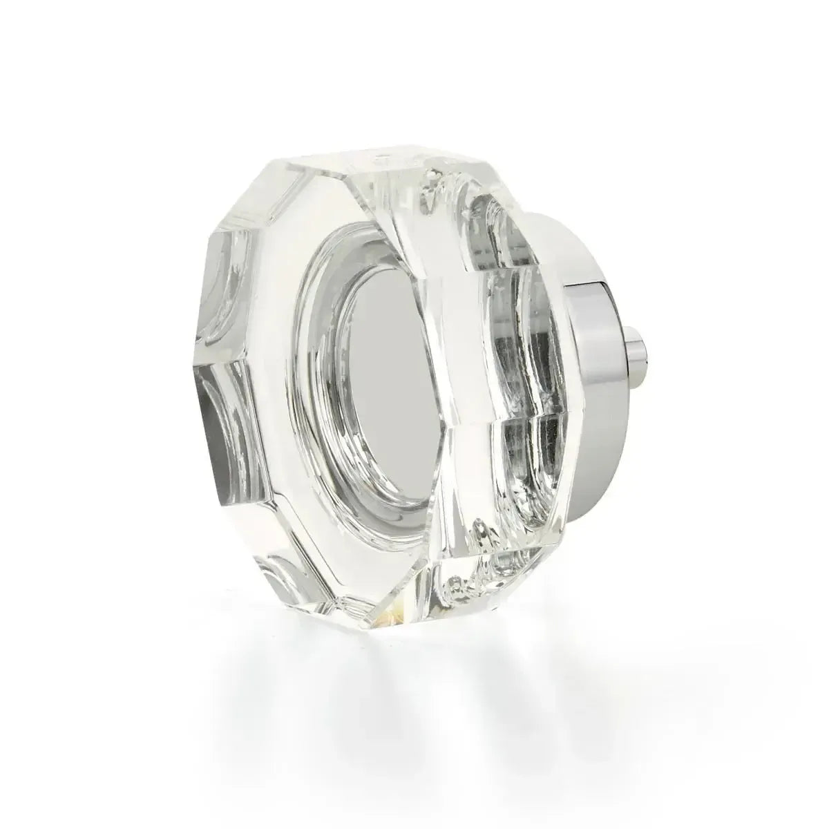 City Lights Large Multi-Sided Glass Knob Polished Chrome