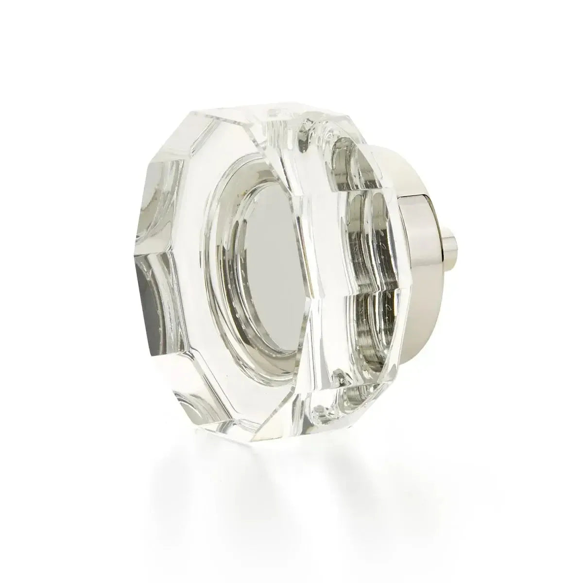 City Lights Large Multi-Sided Glass Knob Polished Nickel