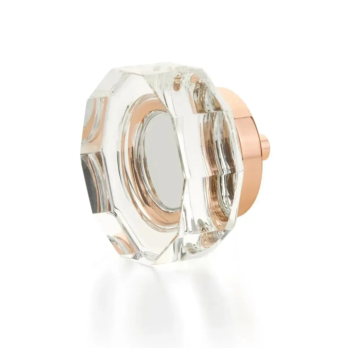 City Lights Large Multi-Sided Glass Knob Polished Rose Gold