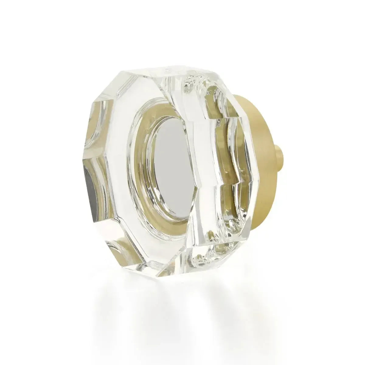 City Lights Large Multi-Sided Glass Knob Satin Brass