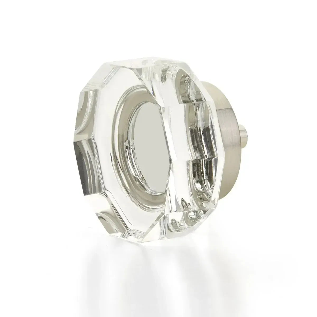 City Lights Large Multi-Sided Glass Knob Satin Nickel