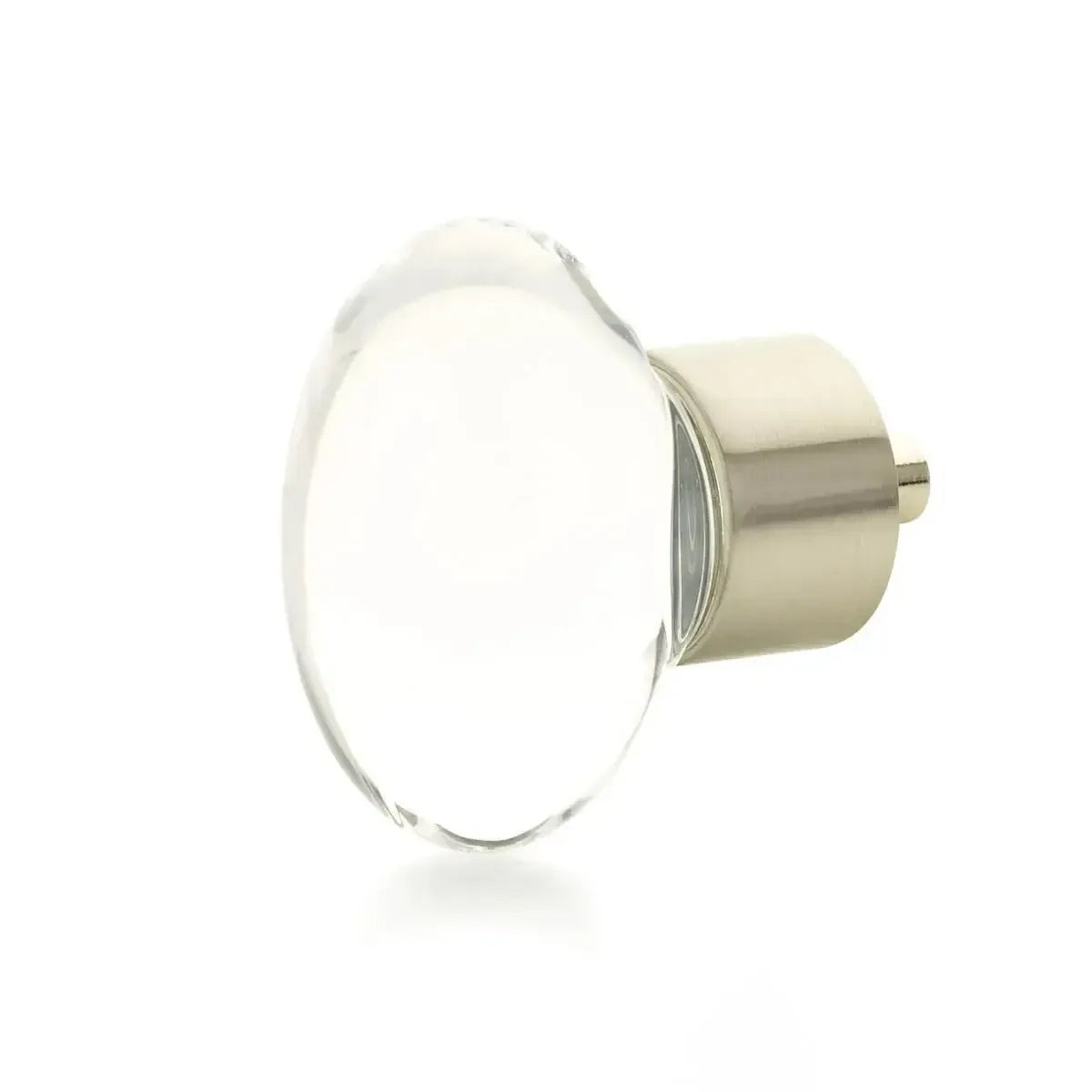 City Lights Oval Glass Knob Satin Nickel