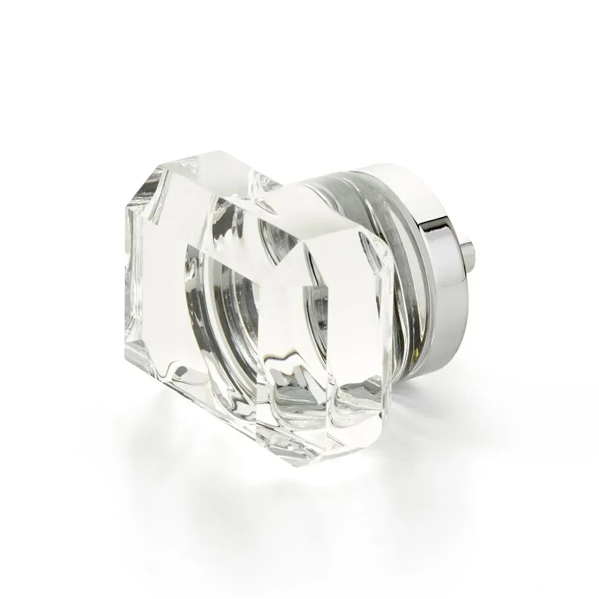 City Lights Rectangular Glass Knob Polished Chrome