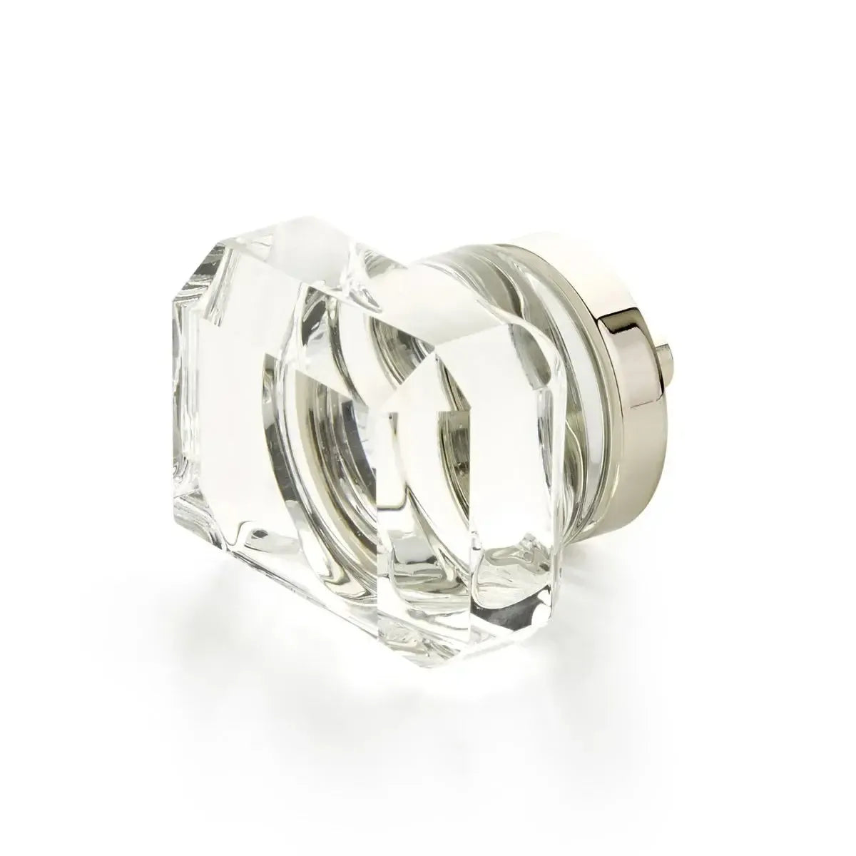 City Lights Rectangular Glass Knob Polished Nickel