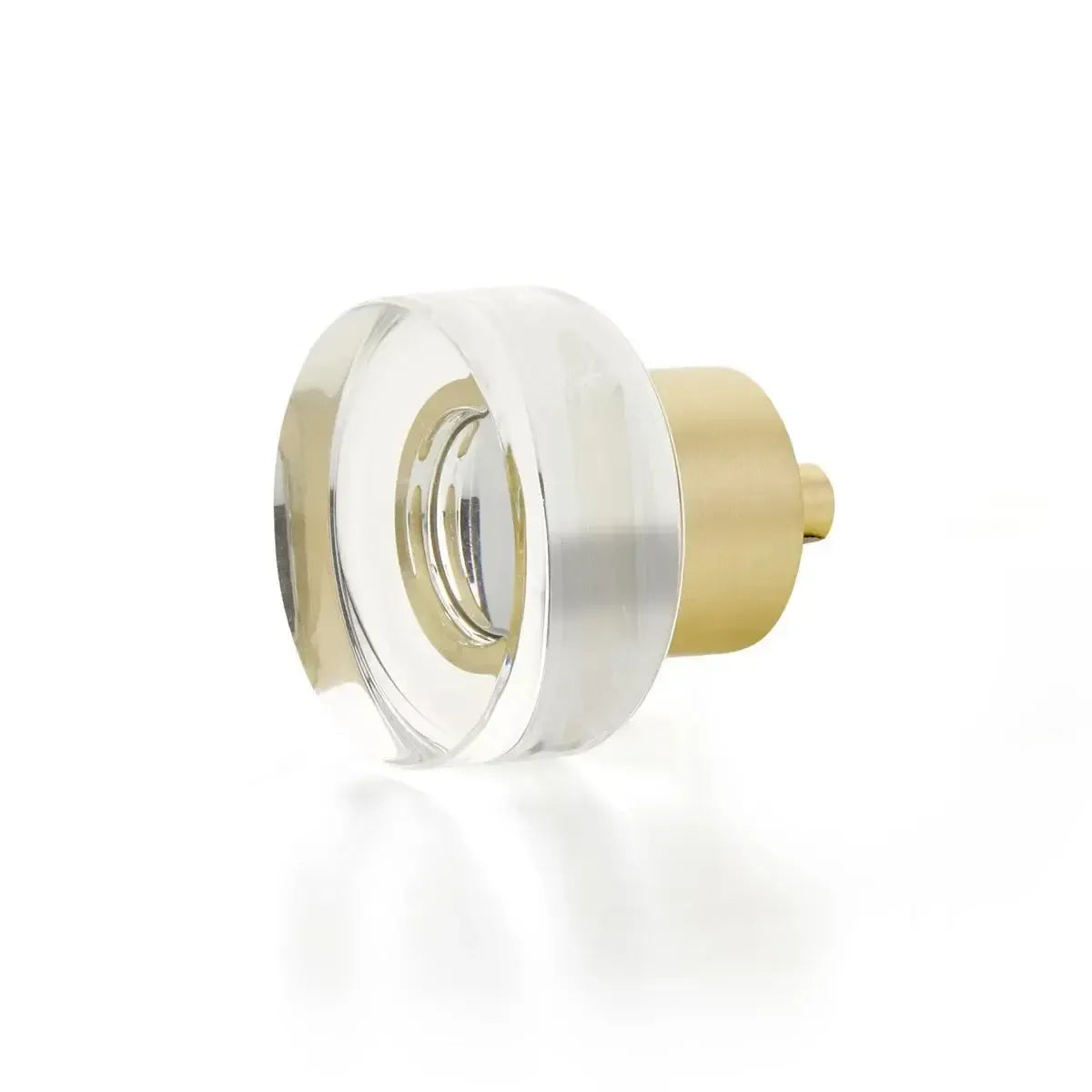 City Lights Round Disc Glass Knob Satin Brass
