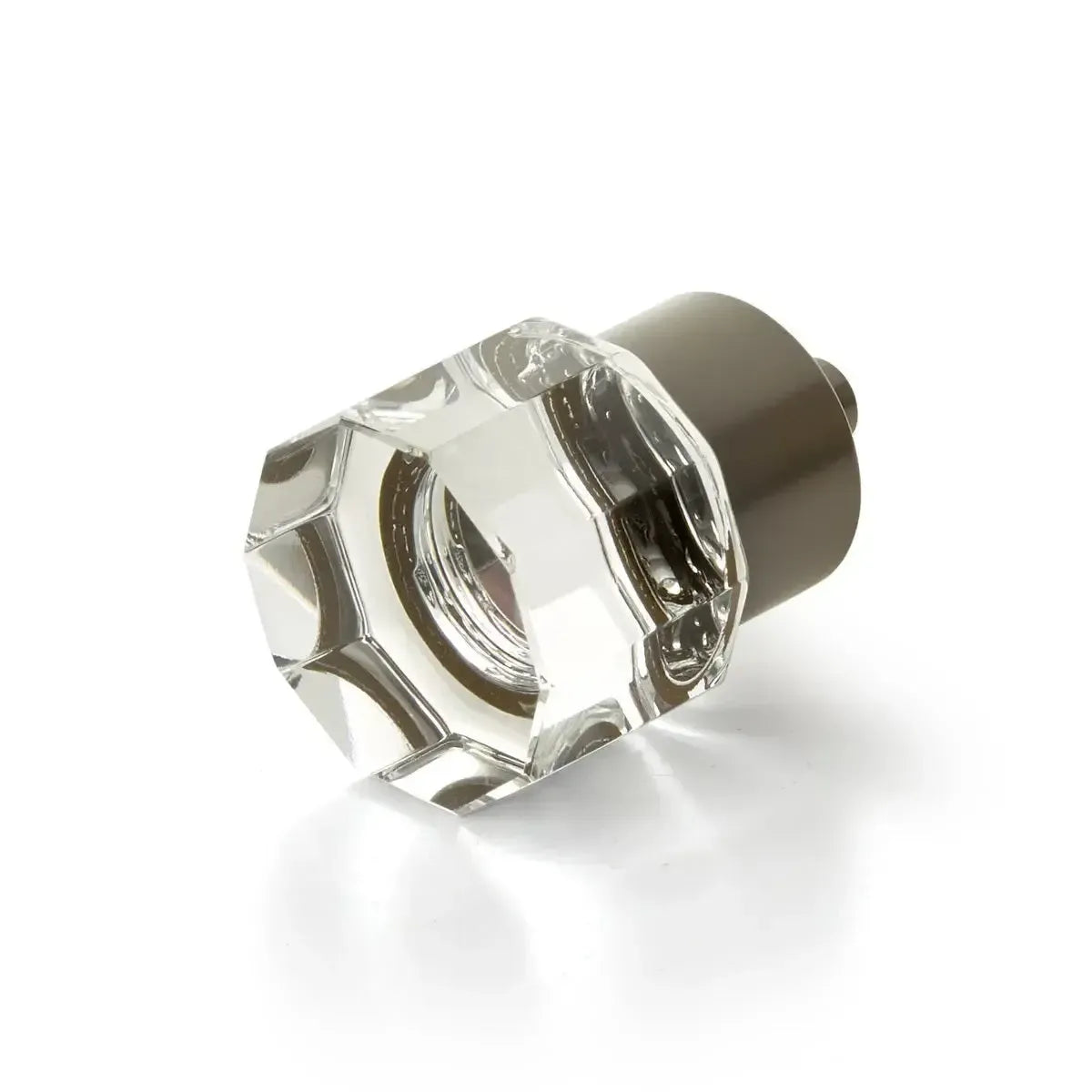 The Schaub City Lights Round Mult-Sided Glass Knob in Oil Rubbed Bronze finish.