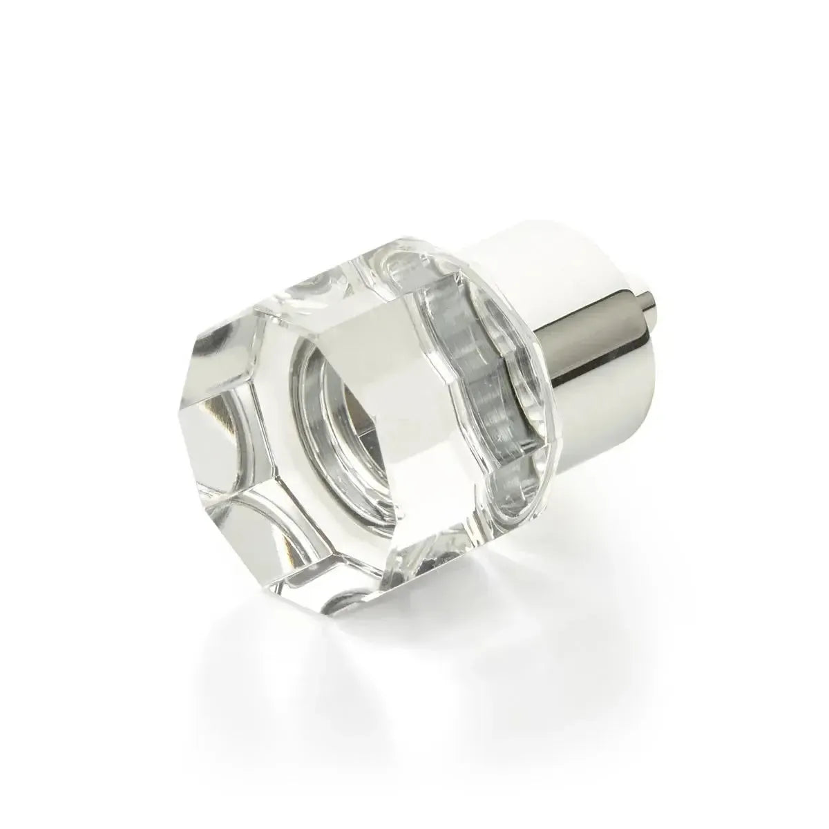 City Lights Round Mult-Sided Glass Knob Polished Chrome