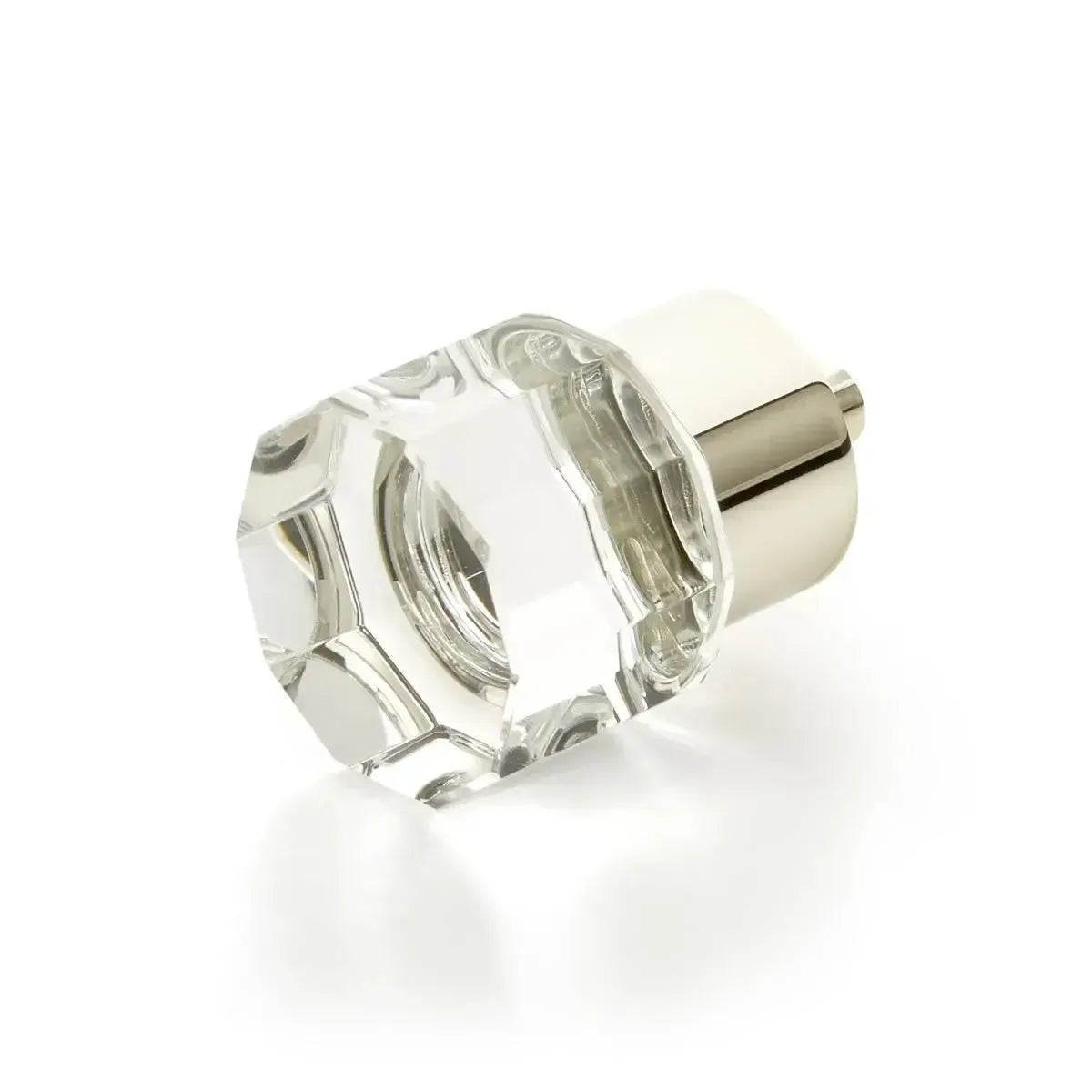 City Lights Round Mult-Sided Glass Knob Polished Nickel