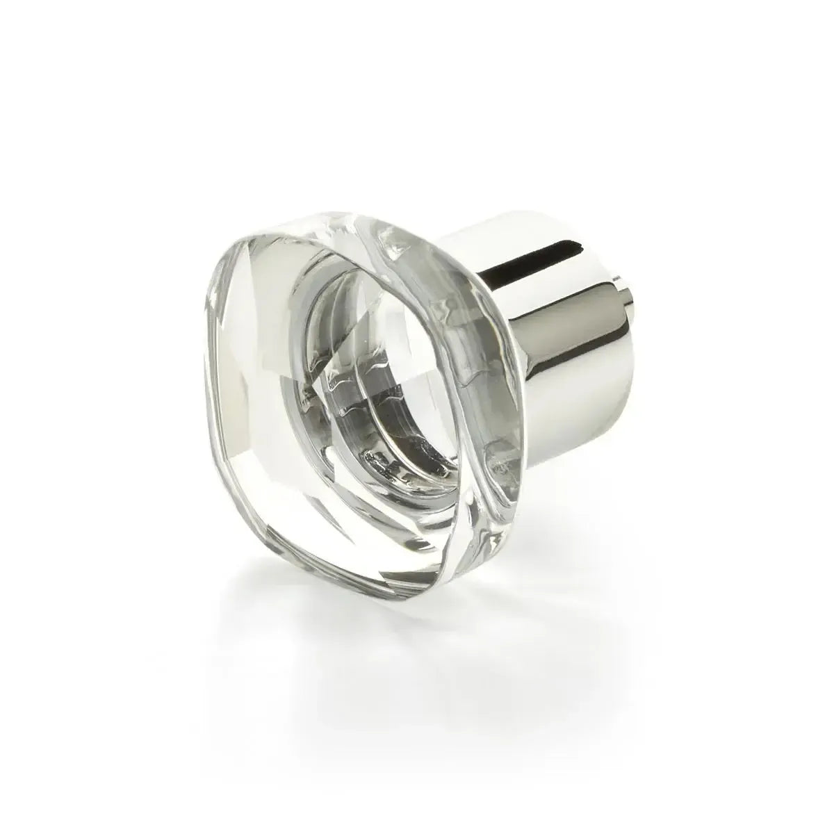 City Lights Soft Square Glass Knob Polished Chrome