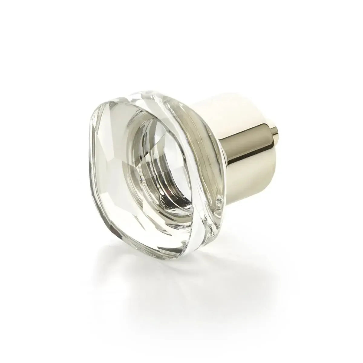 City Lights Soft Square Glass Knob Polished Nickel