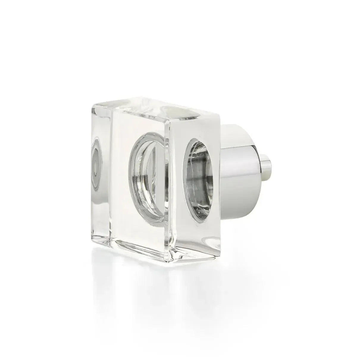 City Lights Square Glass Knob Polished Chrome