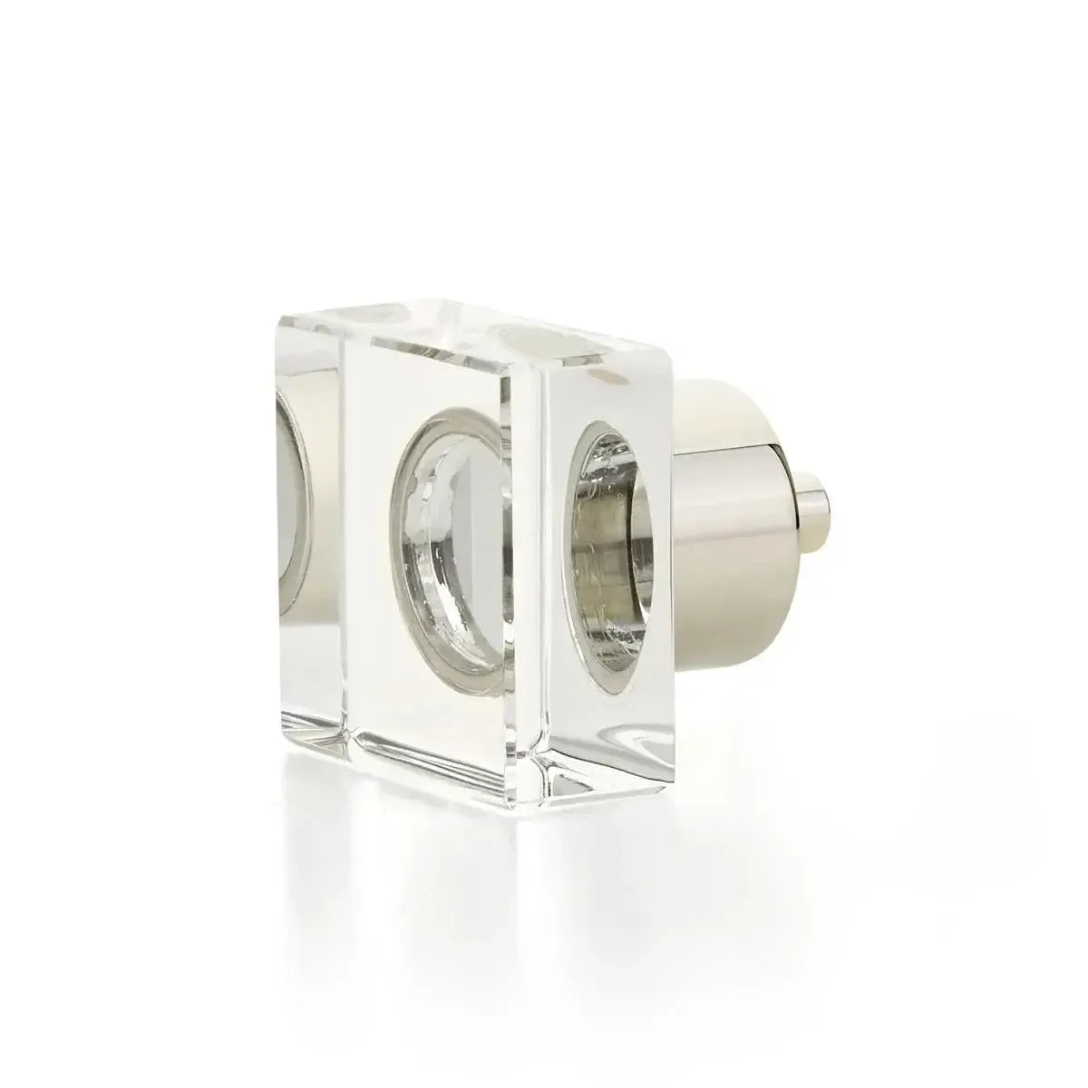 City Lights Square Glass Knob Polished Nickel