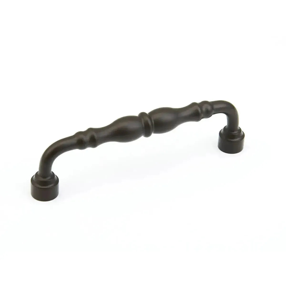 The Schaub Colonial Cabinet Pull in Oil Rubbed Bronze finish.