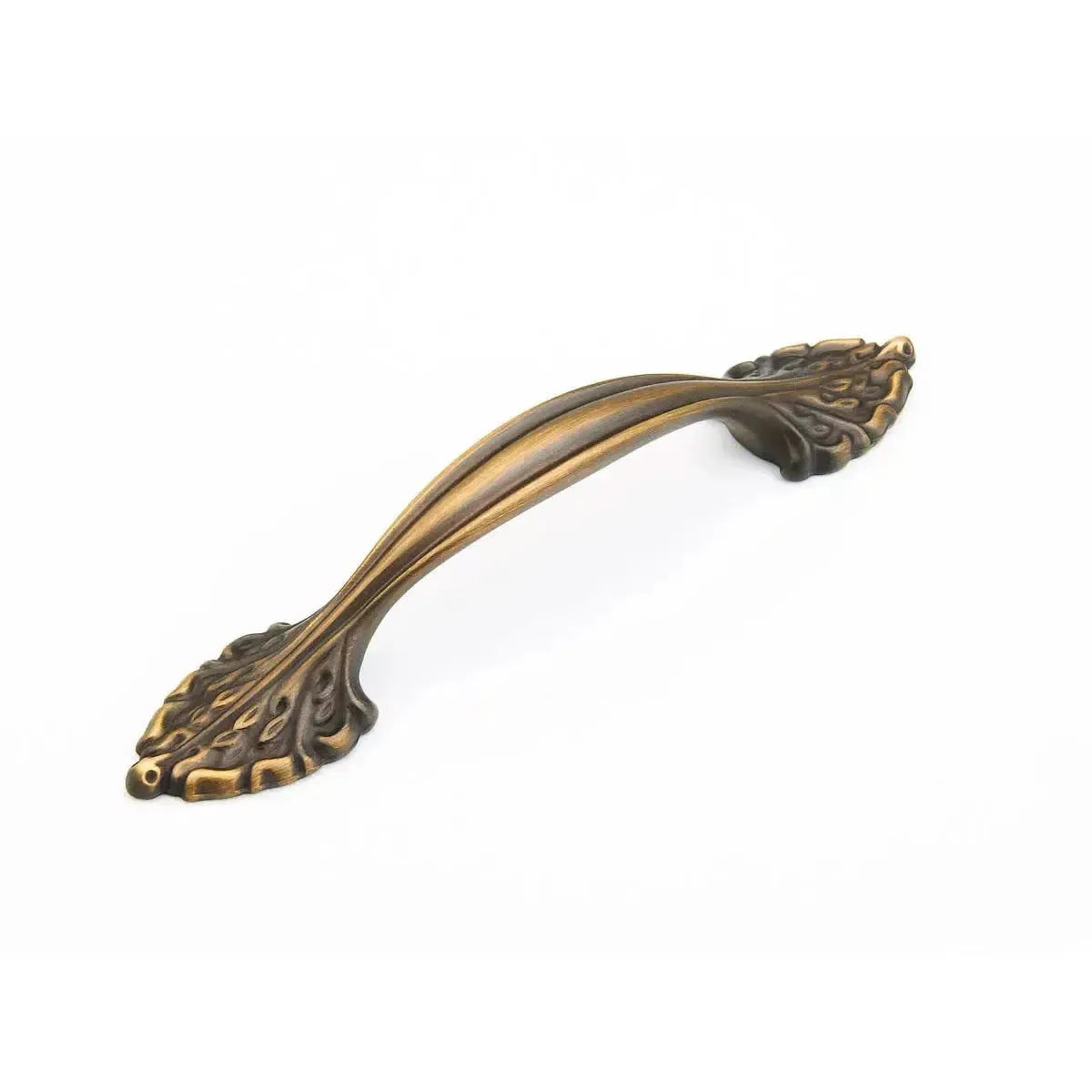 The Schaub Corinthian Cabinet Pull in Reddington Brass finish.