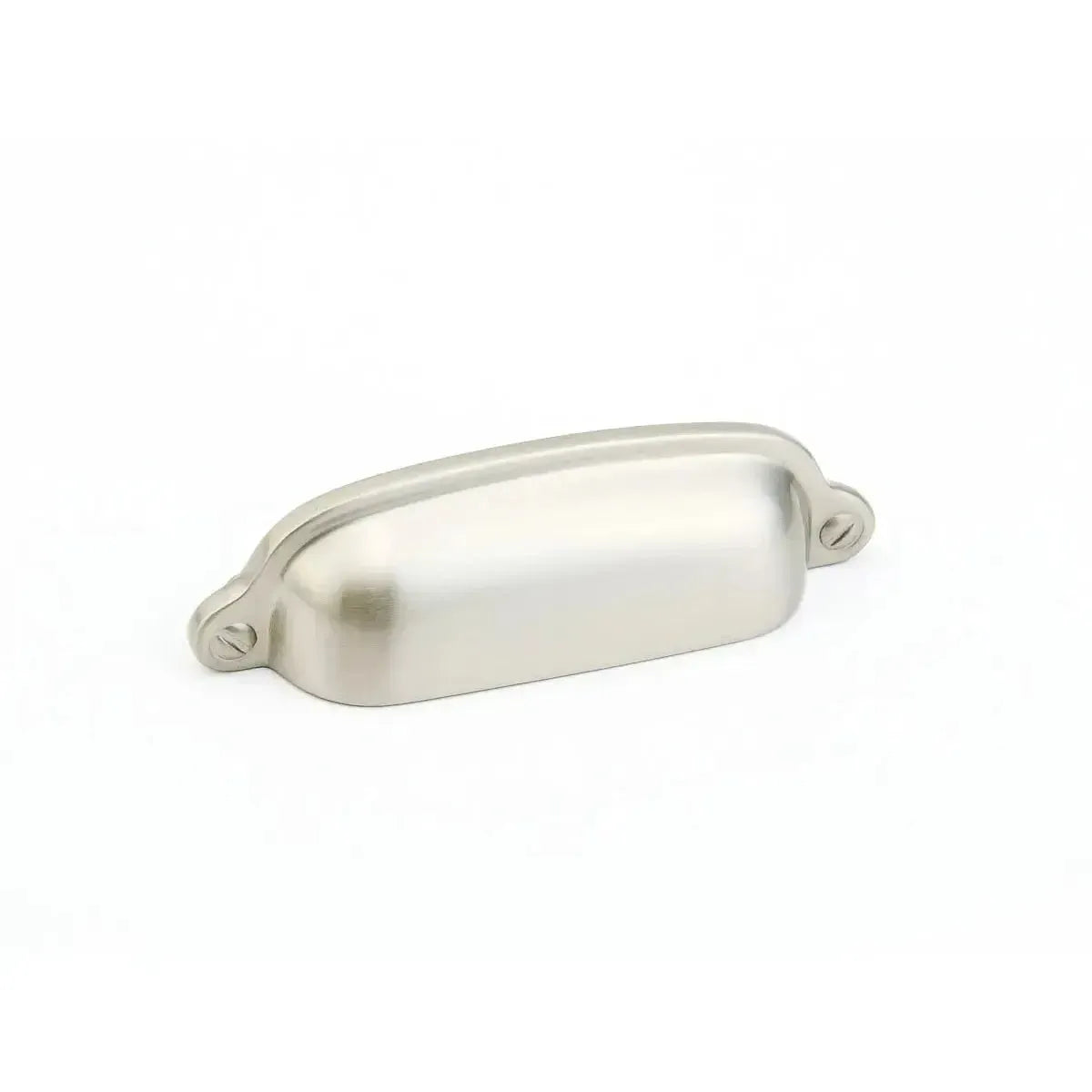 The Schaub Country Cup Pull in Satin Nickel finish.