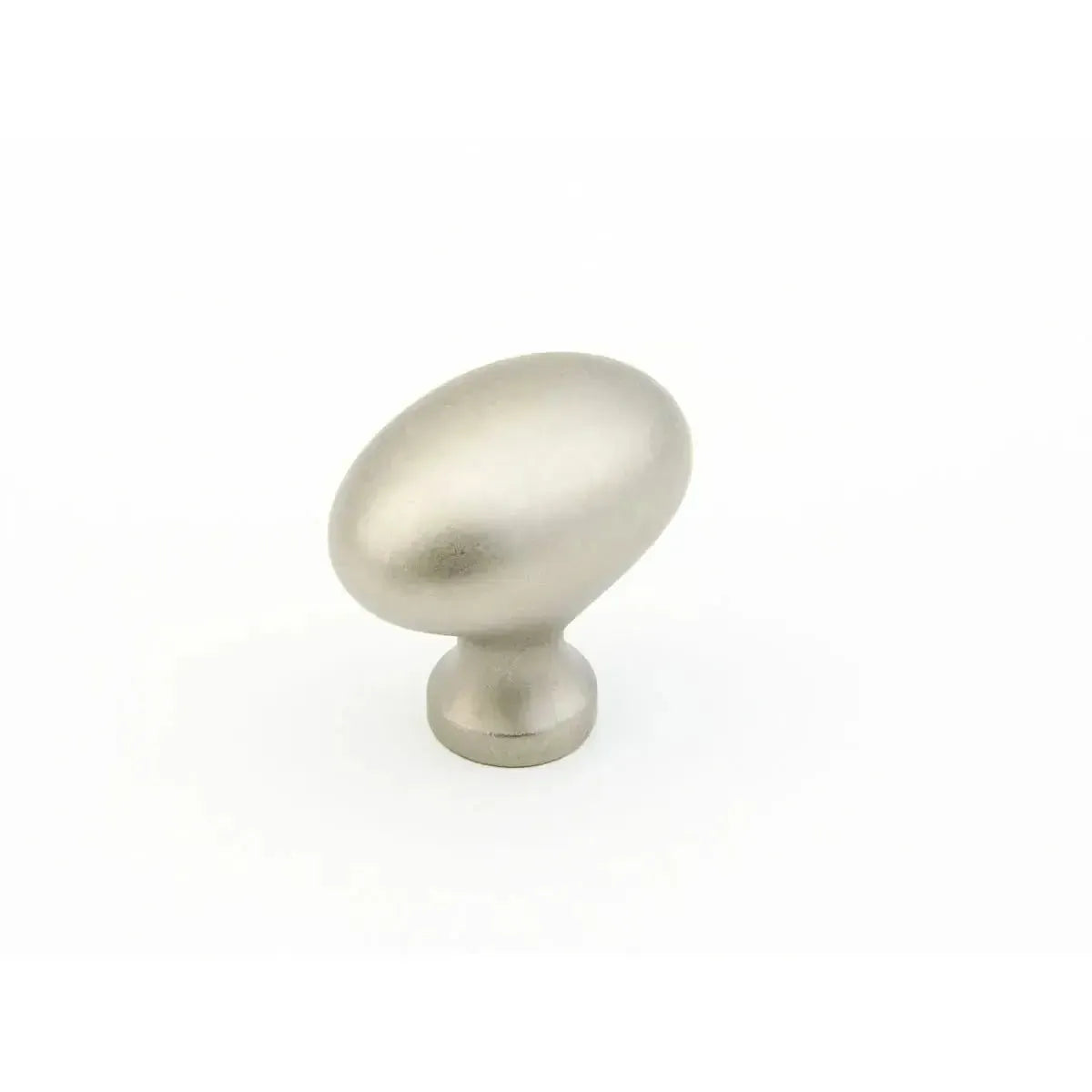 The Schaub Country Oval Cabinet Knob in Distressed Nickel finish.