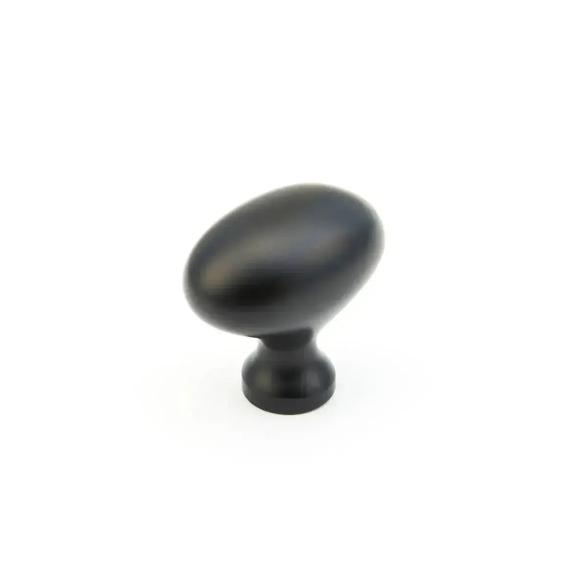 The Schaub Country Oval Cabinet Knob in Flat Black finish.