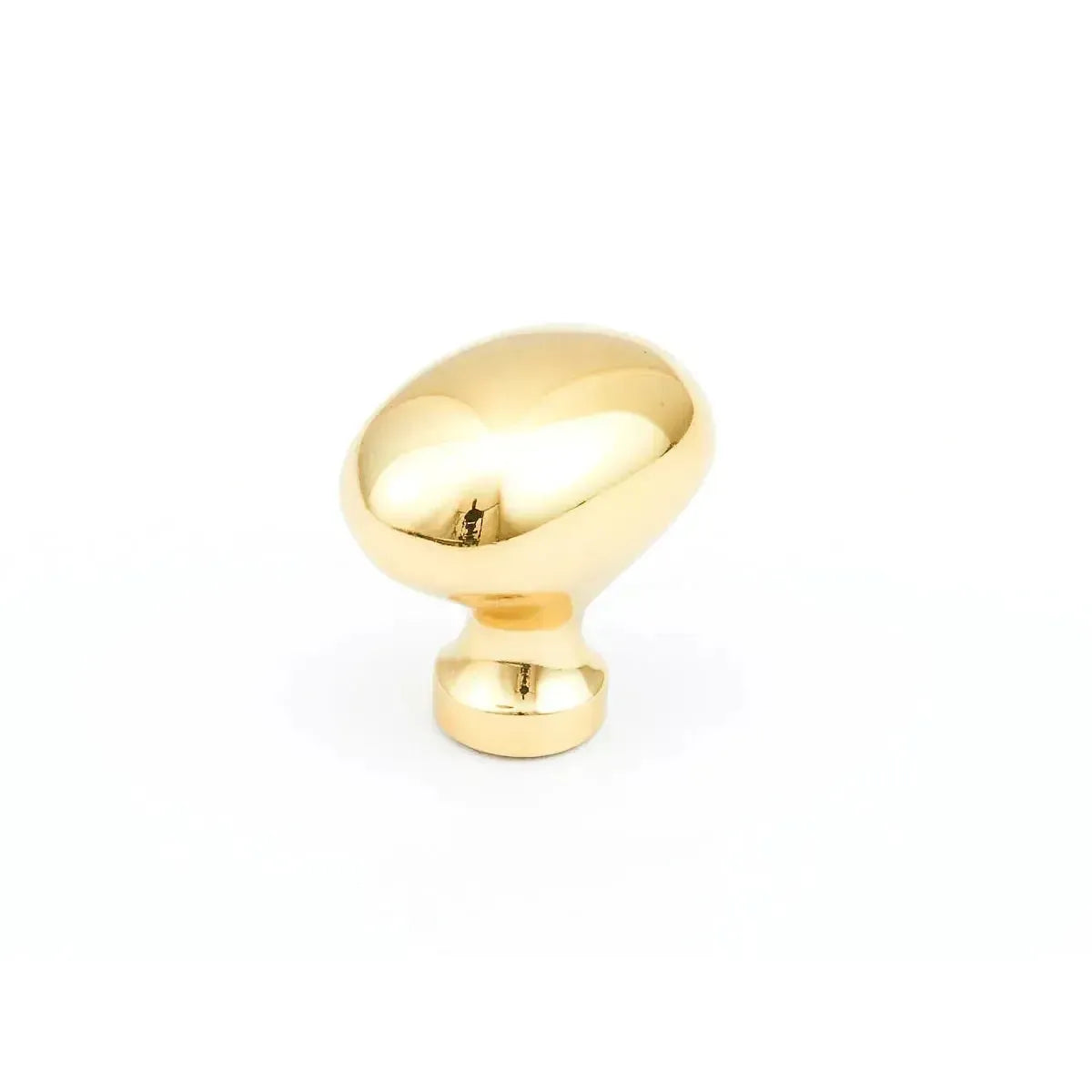 The Schaub Country Oval Cabinet Knob in Polished Brass finish.