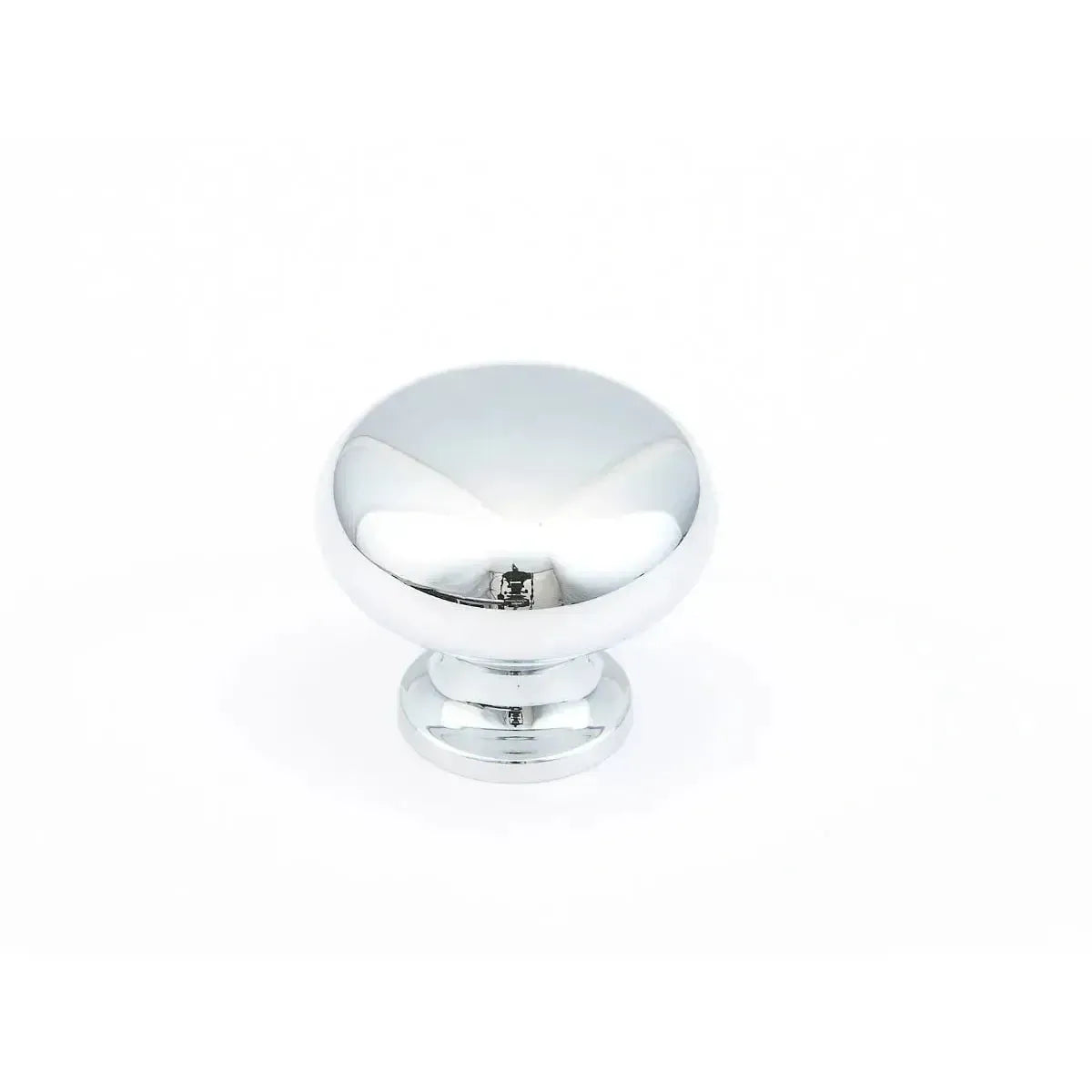 The Schaub Traditional Round Cabinet Knob in Polished Chrome finish.
