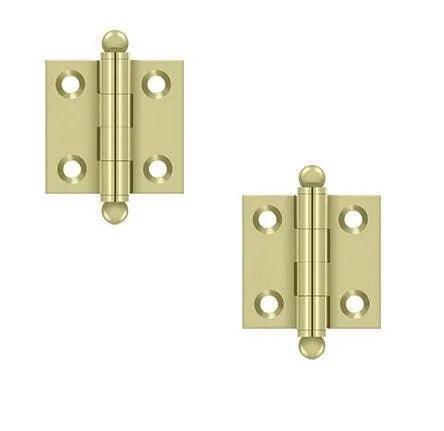 Deltana 1 1/2" x 1 1/2" Hinge with Ball Tips (Pair) Unlacquered Brass