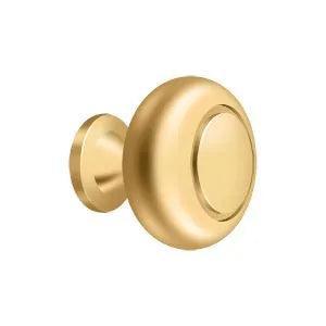 Deltana 1 1/4" Round Knob with Groove in PVD Polished Brass finish