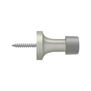 Deltana 1-3/8" Solid Brass Baseboard Door Bumper Brushed Nickel