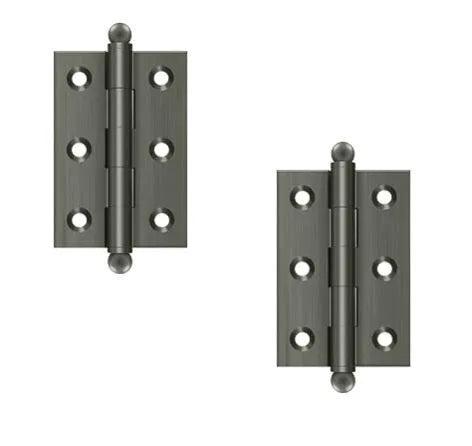 Deltana 2 1/2" x 1 11/16" Hinge with Ball Tips (Pair) Antique Nickel