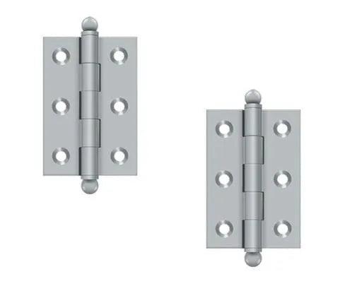 Deltana 2 1/2" x 1 11/16" Hinge with Ball Tips (Pair) Brushed Chrome