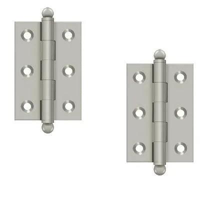 Deltana 2 1/2" x 1 11/16" Hinge with Ball Tips (Pair) Brushed Nickel