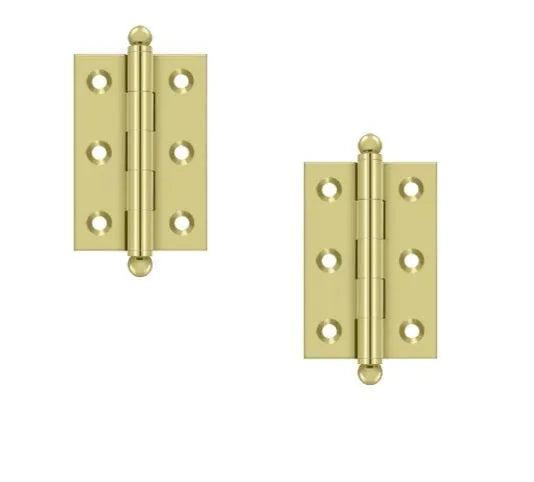 Deltana 2 1/2" x 1 11/16" Hinge with Ball Tips (Pair) Polished Brass