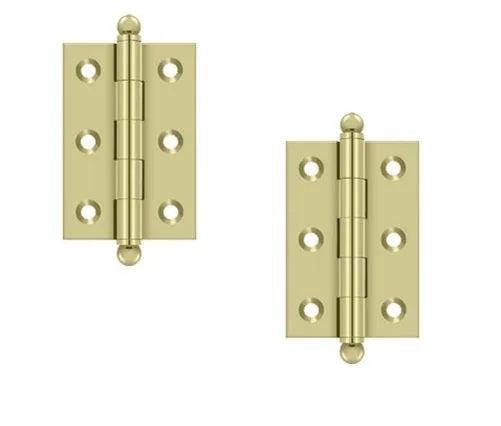 Deltana 2 1/2" x 1 11/16" Hinge with Ball Tips (Pair) Unlacquered Brass