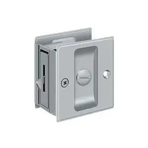 Deltana 2-1/2" x 2-3/4" Pocket Door Lock in Brushed Chrome finish