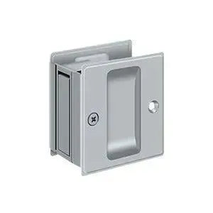 Deltana 2-1/2" x 2-3/4" Pocket Door Lock in Brushed Chrome finish