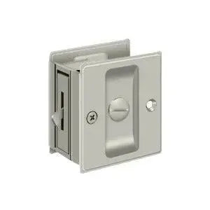 Deltana 2-1/2" x 2-3/4" Pocket Door Lock in Brushed Nickel finish