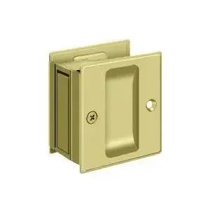 Deltana 2-1/2" x 2-3/4" Pocket Door Lock in Polished Brass finish