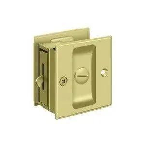 Deltana 2-1/2" x 2-3/4" Pocket Door Lock in Polished Brass finish
