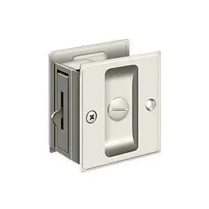 Deltana 2-1/2" x 2-3/4" Pocket Door Lock in Polished Nickel finish