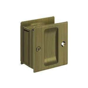 Deltana 2-1/2" x 2-3/4" Pocket Door Passage in Antique Brass finish
