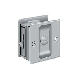 Deltana 2-1/2" x 2-3/4" Pocket Door Privacy Lock in Brushed Chrome finish