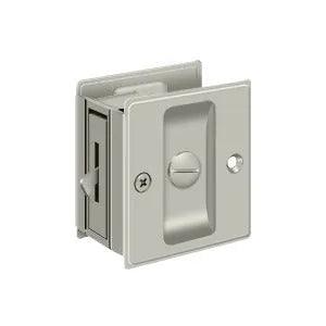 Deltana 2-1/2" x 2-3/4" Pocket Door Privacy Lock in Satin Nickel finish