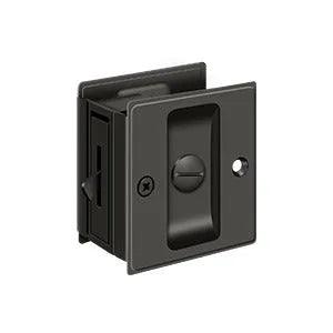 Deltana 2-1/2" x 2-3/4" Pocket Door Privacy Lock in Oil Rubbed Bronze finish