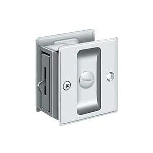 Deltana 2-1/2" x 2-3/4" Pocket Door Privacy Lock in Polished Chrome finish