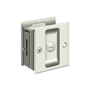 Deltana 2-1/2" x 2-3/4" Pocket Door Privacy Lock in Polished Nickel finish